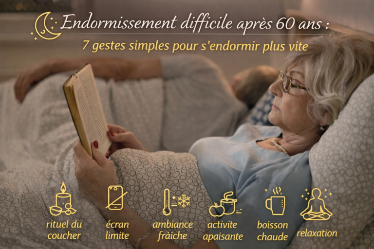 Endormissement difficile après 60 ans : 7 gestes simples pour s’endormir plus vite
