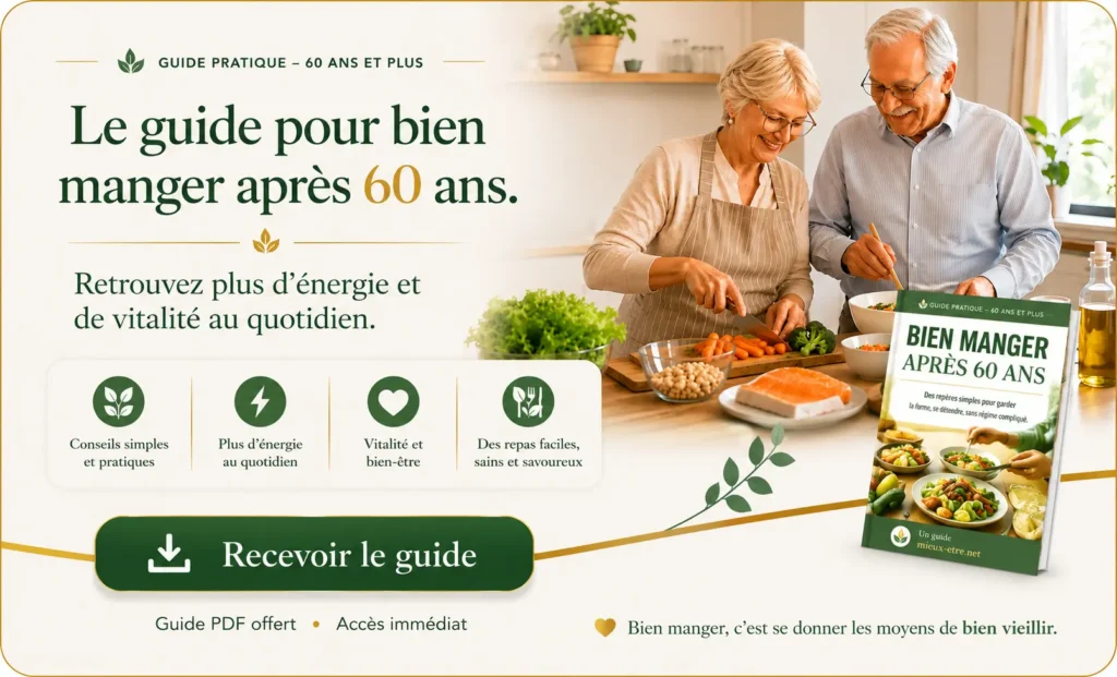 Télécharger gratuitement le guide pour mieux manger après 60 ans