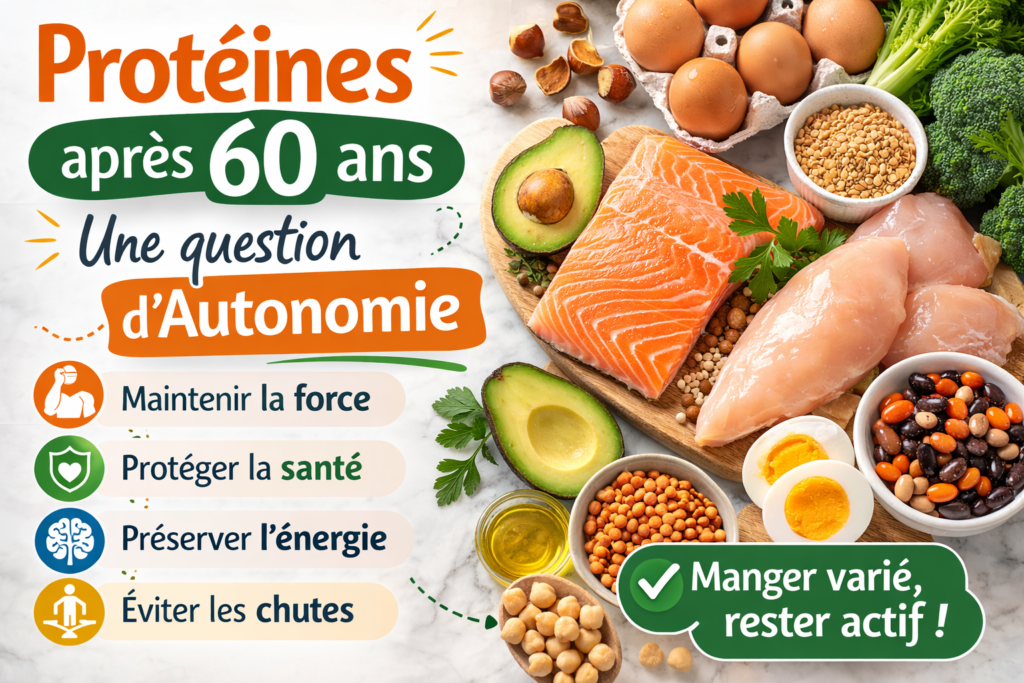 Sources de protéines après 60 ans — manger varié
