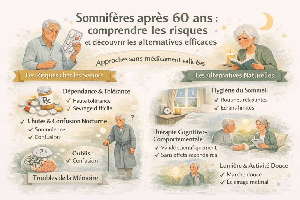 Les alternatives non médicamenteuses validées aux somnifères après 60 ans