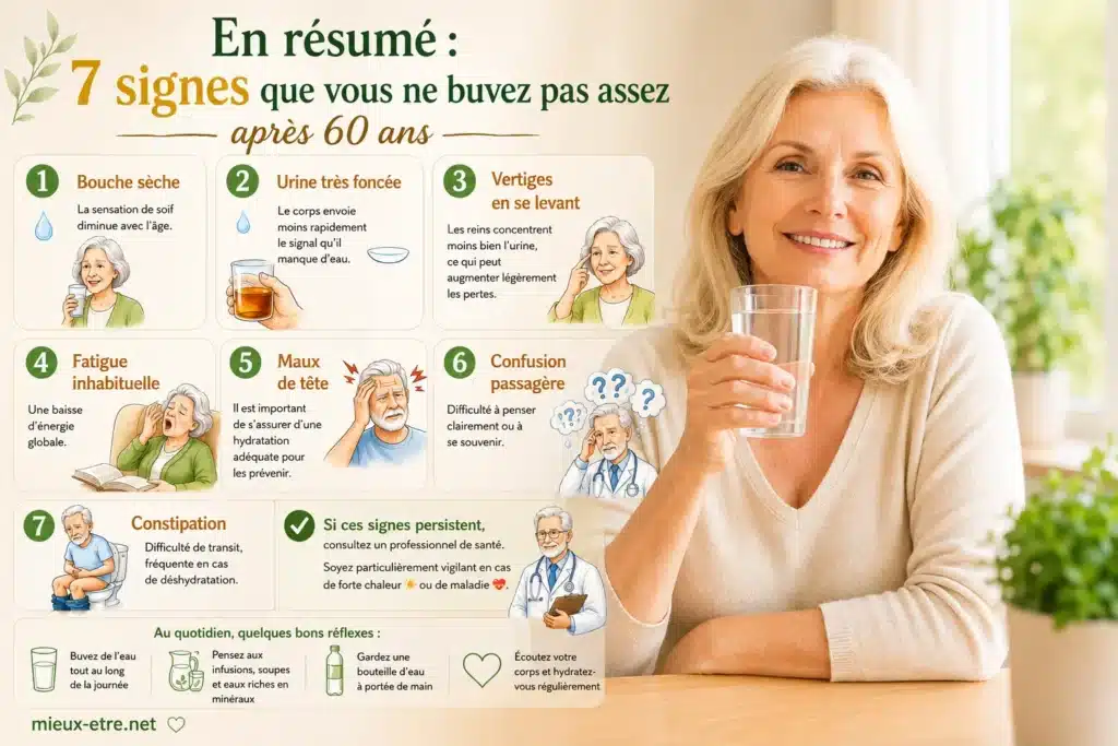 Signes d'un problème d'hydratation après 60 ans
