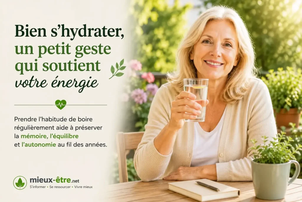 Hydratation après 60 ans, un petit geste qui soutient votre énergie