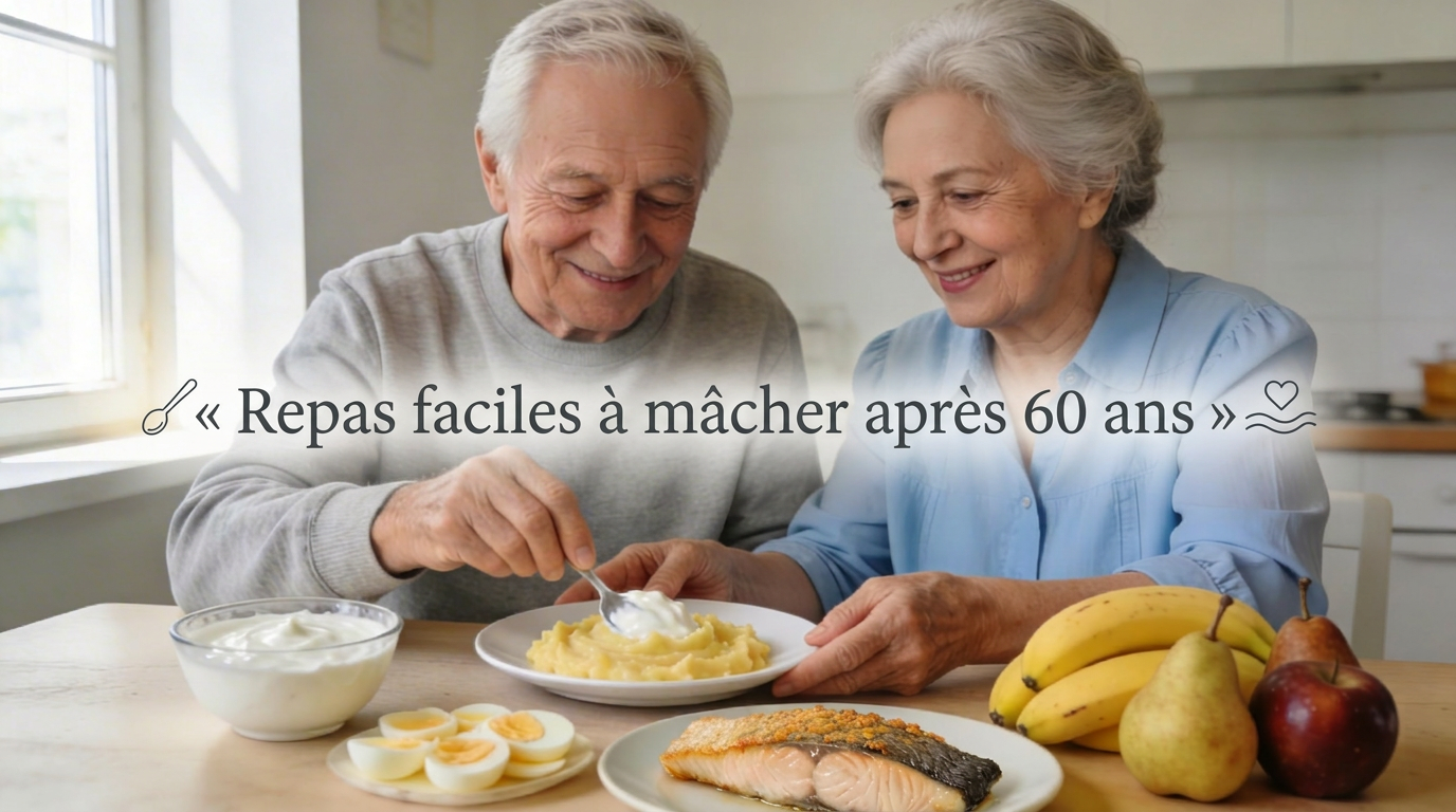 Repas faciles à mâcher après 60 ans : idées simples pour bien manger