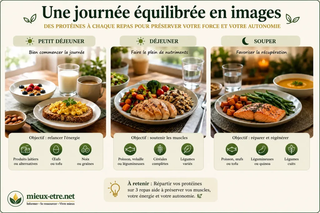 Le repas du soir complète naturellement les apports de la journée.