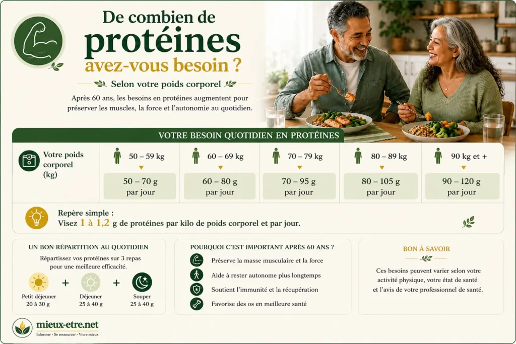 Combien de protéines faut-il après 60 ans 