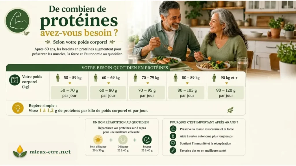 Combien de protéines faut-il après 60 ans