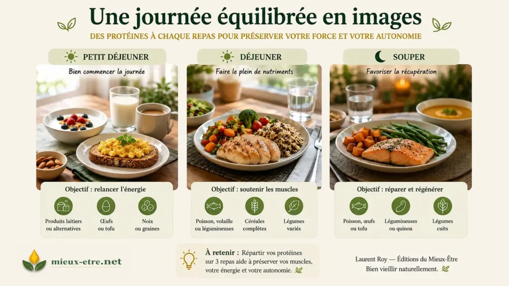 Le repas du soir complète naturellement les apports de la journée.