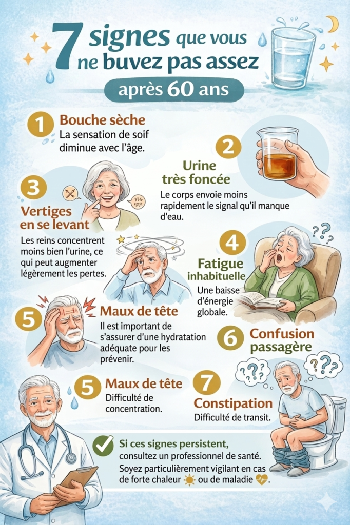 Signes d'un problème d'hydratation après 60 ans