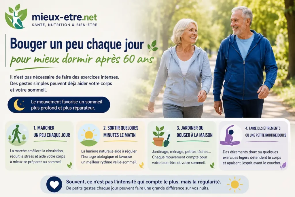 Bouger un peu chaque jour pour améliorer votre sommeil après 60 ans