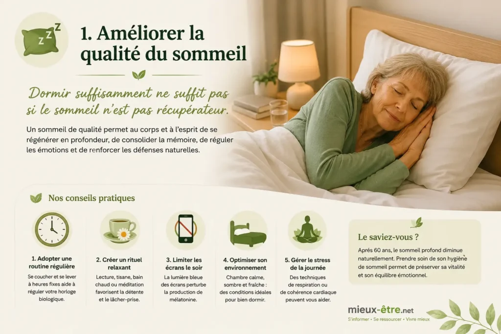 La qualité du sommeil contribue à contrer la fatigue chronique après 60 ans