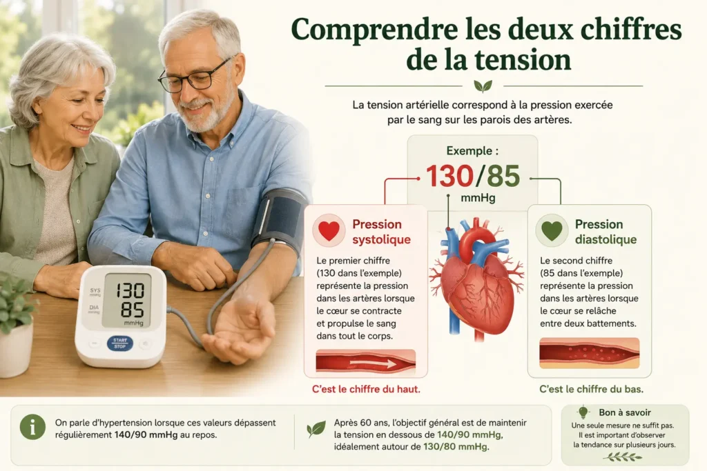 Comprendre les 2 chiffres de la tension artérielle après 60 ans