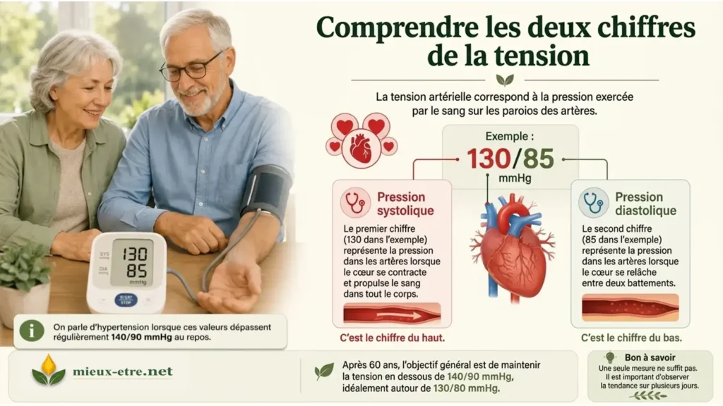 Comprendre les 2 chiffres de la tension artérielle après 60 ans