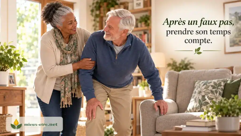 Après un faux pas, prendre son temps compte.